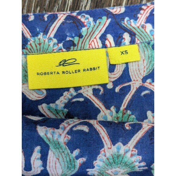 Roberta Roller Rabbit Tunic XS Blue Multi Cotton Beach - Picture 3 of 7